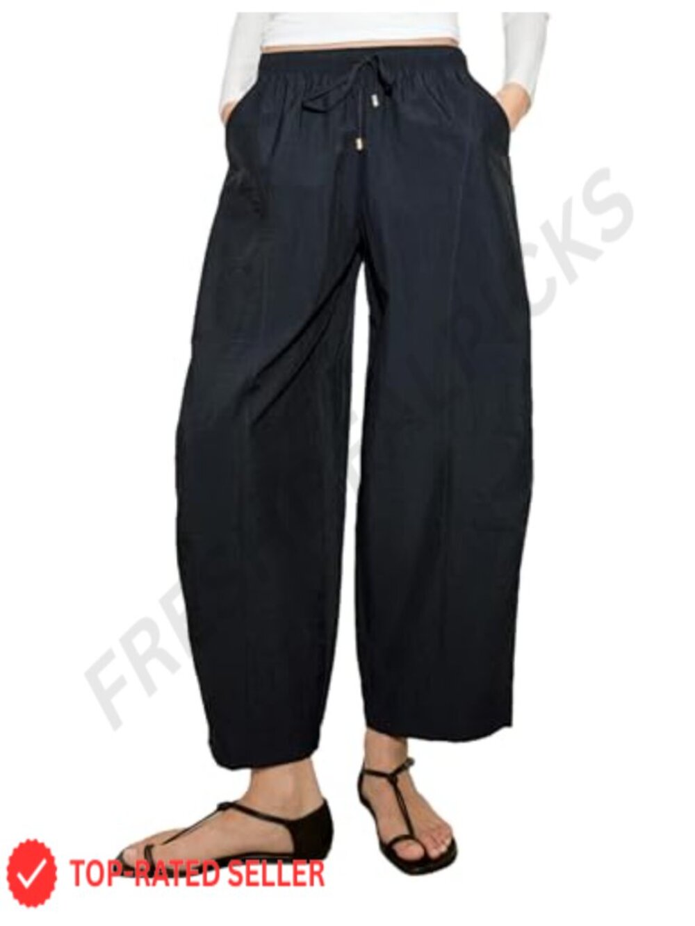 Women's Baggy Barrel Cargo Pants High Waist Drawstring Wide Leg Parachute